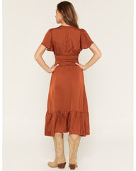 Women's Savina Flutter Sleeve Smocked Midi Dress
