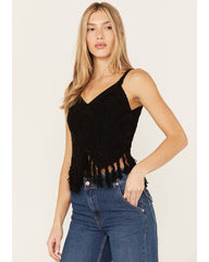 Women's Crochet Fringe Tank