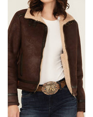 Women's Shearling Lined Faux Suede Jacket