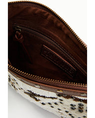 Women's Tegan Seed Beaded Cowhide Wristlet Clutch