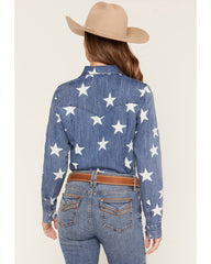 Women's The Stars Long Sleeve Snap Denim Shirt