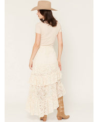 Women's Mae High-Low Lace Midi Skirt