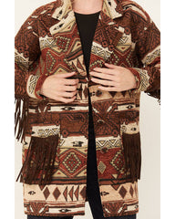 Women's Tribal Tapestry Fringe Coat