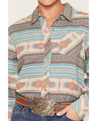 Women's Farris Southwestern Print Long Sleeve Relaxed Flannel Shirt