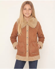 Girls' Highland Reversible Faux Suede Sherpa Jacket