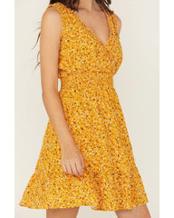 Women's Floral Print Sleeveless Mini Dress