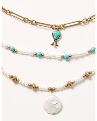 Women's Western Romance Layered Necklace Jewelry Set - 2 Piece