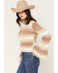 Women's Webster Striped Turtleneck Bell Sleeve Sweater