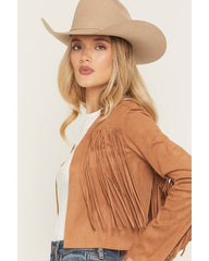 Women's Deleon Faux Suede Cropped Fringe Jacket