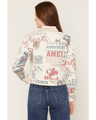 Women's Vintage Cowboy Printed Denim Jacket
