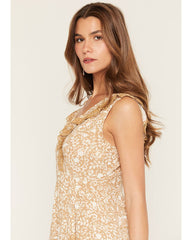 Women's Paisley Print Sleeveless High-Low Dress