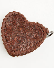 Marlowe Tooled Leather Heart Coin Purse Bag Charm