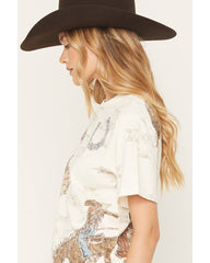 Women's Allover Western Print Short Sleeve Graphic Tee