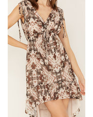 Women's Printed Chiffon High-Low Dress