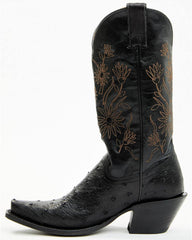 Women's Daisie Exotic Full Quill Ostrich Western Boots - Snip Toe