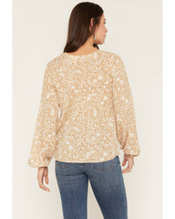 Women's Preece Paisley Print Long Sleeve Peasant Top