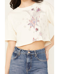 Women's Americana Eagle Star Cropped Short Sleeve Graphic Tee