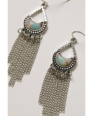 Women's Jasper Crescent Fringe Earrings