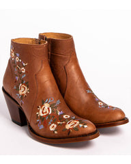 Women's Millie Floral Embroidered Booties - Round Toe