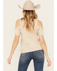 Women's Cold Shoulder Steerhead Graphic Tee