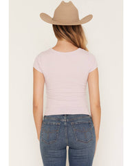 Women's Floral Jacquard Short Sleeve Shirt