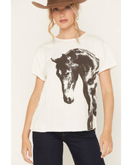 Women's Horse Pixel Short Sleeve Graphic Tee