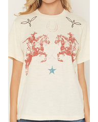 Women's Bootstitch Yoke Short Sleeve Graphic Tee