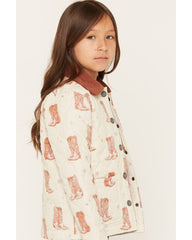 Girls' Francis Cowboy Boot Snap Quilted Jacket