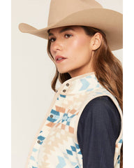 Women's Southwestern Print Polar Fleece Vest