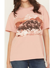 Women's Running Horses Short Sleeve Graphic Tee