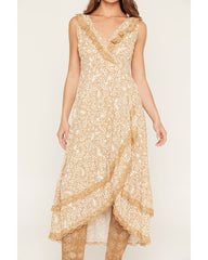 Women's Paisley Print Sleeveless High-Low Dress