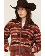 Women's Casey Southwestern Print Sherpa Zip-Up Jacket