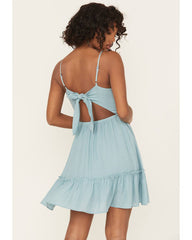 Women's Bustier Tie Back Lace Mini Dress