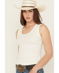 Women's Pointelle Rib Knit Tank Top