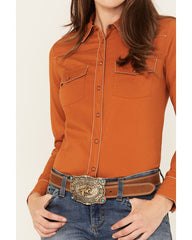 Women's Long Sleeve Snap Vented Riding Shirt