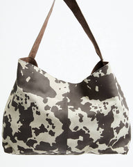 Women's Cow Print Suede Hobo Bag