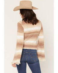 Women's Webster Striped Turtleneck Bell Sleeve Sweater