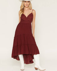 Women's Aerie Crochet Front High-Low Midi Dress