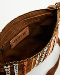 Women's Wysteria Suede Woven Striped Crossbody Bag