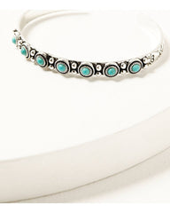 Women's Silver-Toned Rope and Turquoise-Toned Bracelet Set - 3 Piece