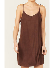 Women's Faux Suede Sleeveless Mini Dress