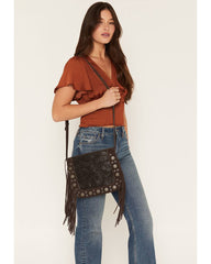Women's Briarwood Fringe Tooled Crossbody Bag