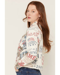 Women's Vintage Cowboy Printed Denim Jacket