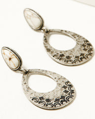 Women's Isla Oasis Stamped Teardrop Earrings