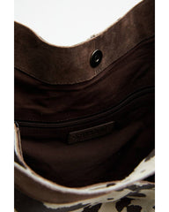 Women's Cow Print Suede Hobo Bag