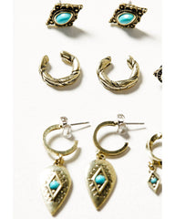 Women's Desert Boheme Twisted Cuff Earring Set - 6 Pieces