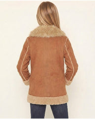 Girls' Highland Reversible Faux Suede Sherpa Jacket