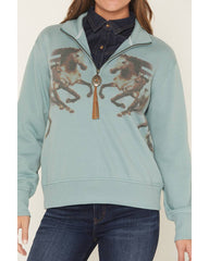 Women's Double Horse 1/2 Zip Pullover