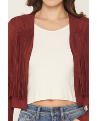 Women's Deleon Faux Suede Cropped Fringe Jacket