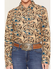 Women's Cutler Horse Print Long Sleeve Relaxed Flannel Shirt